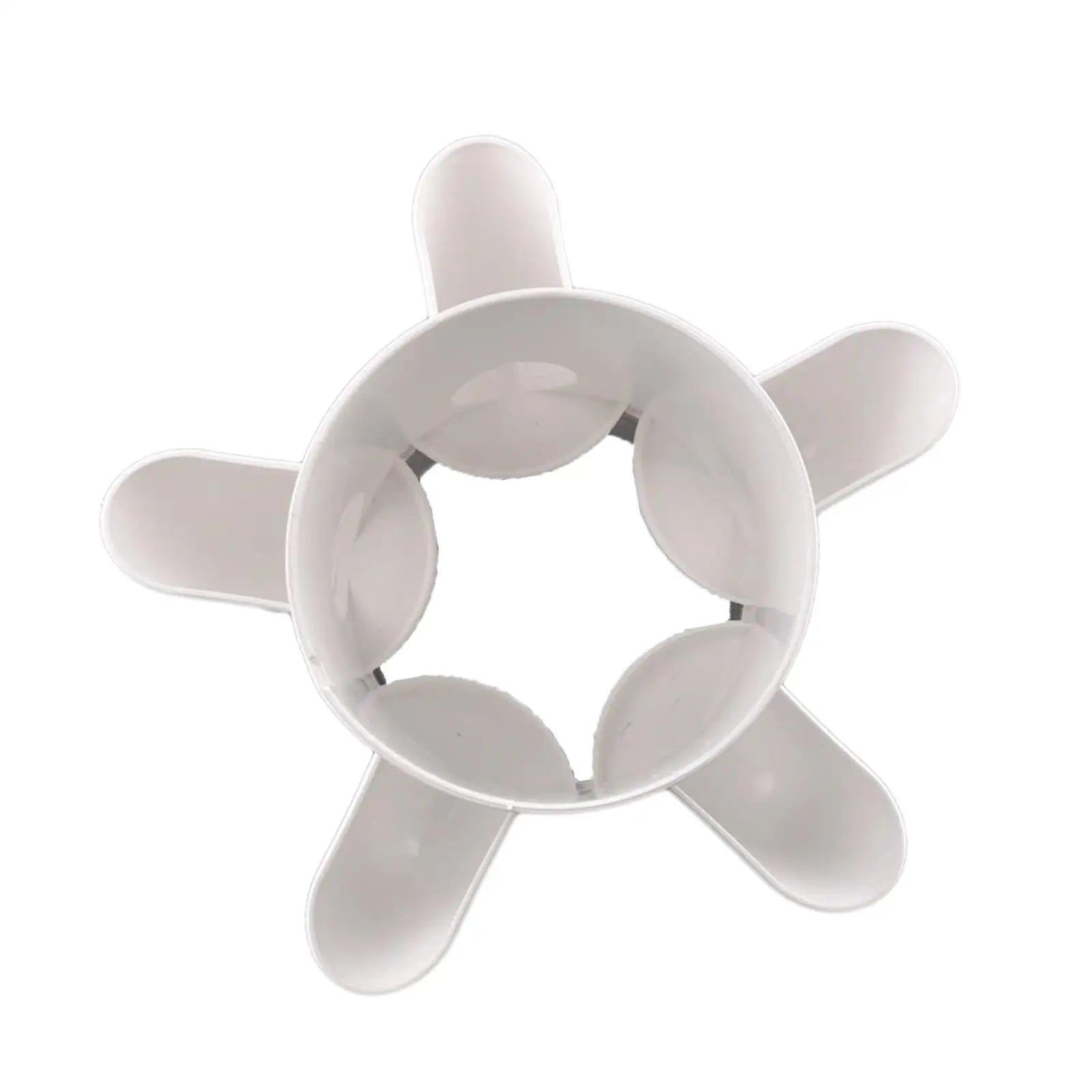 White circular hydroponic planter top with side openings and central standing tube