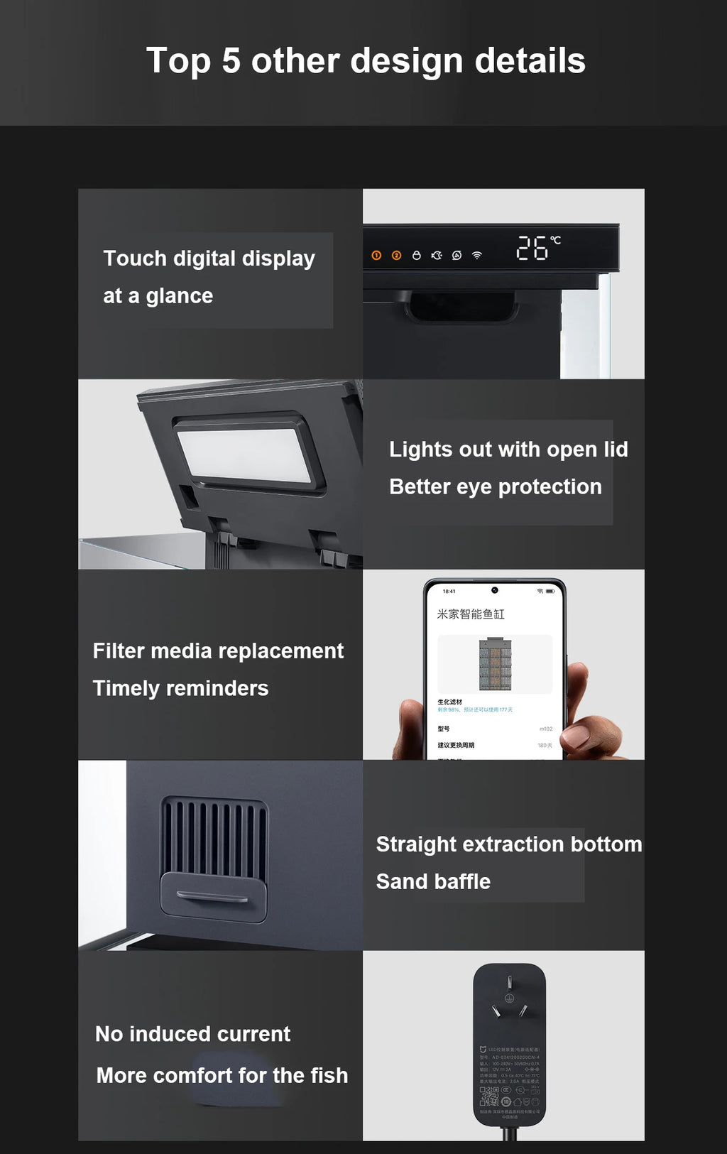 NEW MIJIA Smart Fish Tank Work With Mijia APP Mobile Controlled Remote Feeding Smart Lighting System Light Aquarium 20L-CN