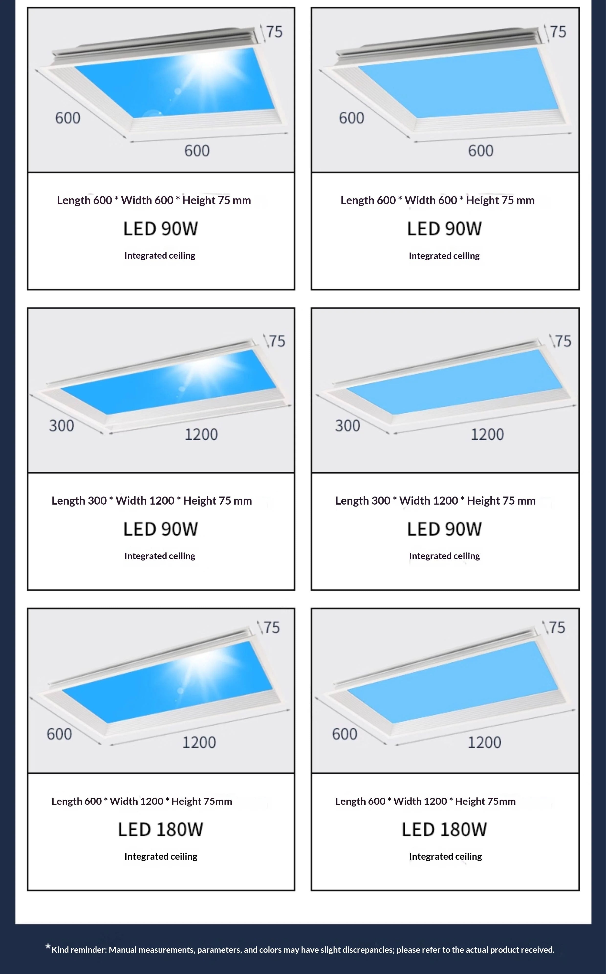Smart Sky LED Ceiling Lamp Ultra Thin Artificial Sun Blue Sky Light PC Aluminum Simulated Daylight Kitchen Bathroom Home Decor