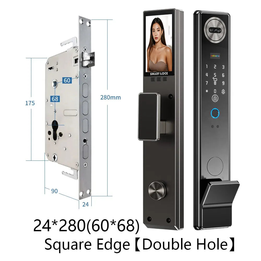 SANKESONG 3D Face Recognition Fingerprint Smart Door Lock WiFi Camera Electronic Lock Digital Electronic Key IC Card APP Unlock