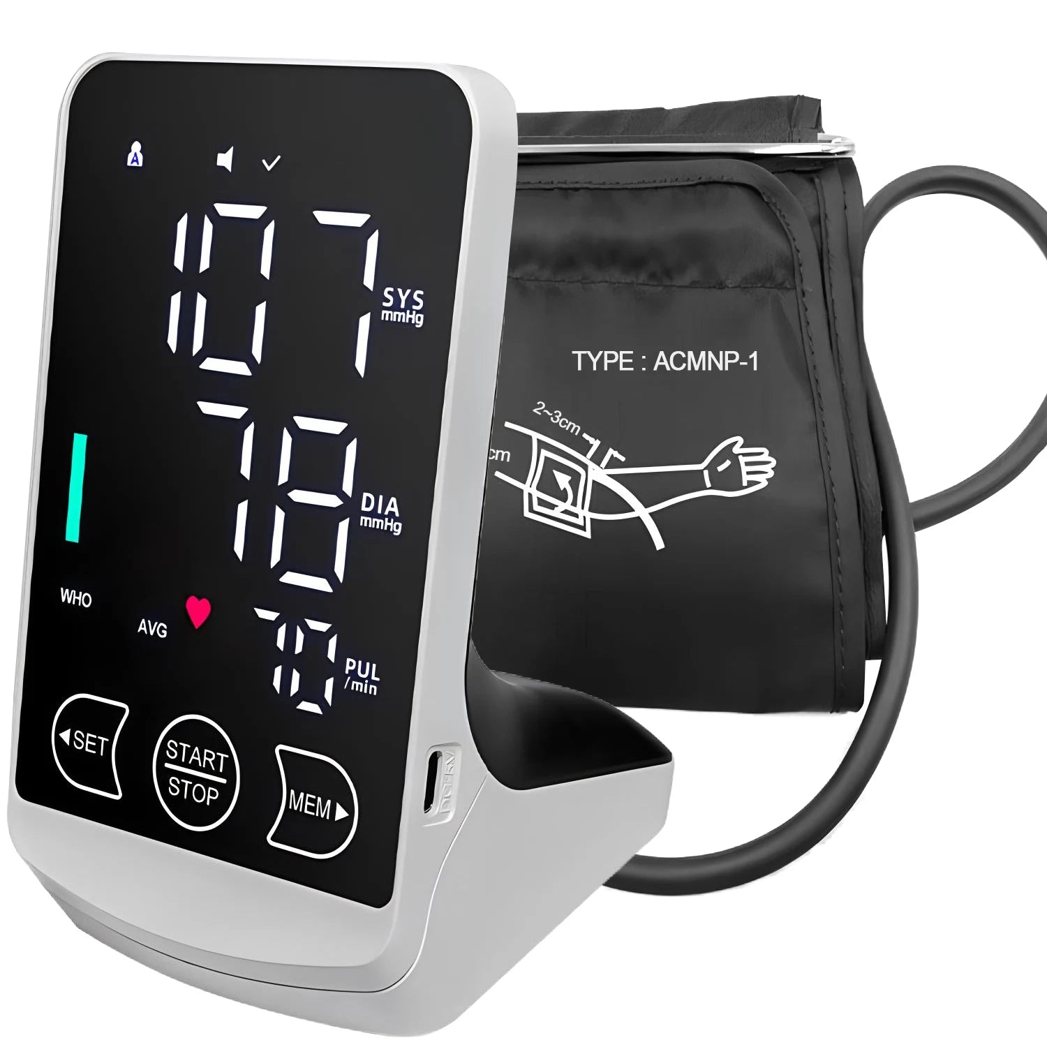 Voice Tonometer Portable LED Upper Arm Bp Machine Home Monitor Blood Pressure Meter Cuff Digital for Home Use Health Care