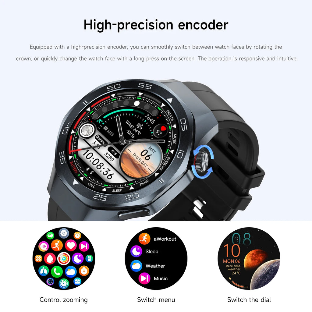2026New Smart Watch GPS Positioning 3ATM Waterproof GPS Tracker Compass Men Bluetooth Call Heart rate 170+Sports Watch Men Women