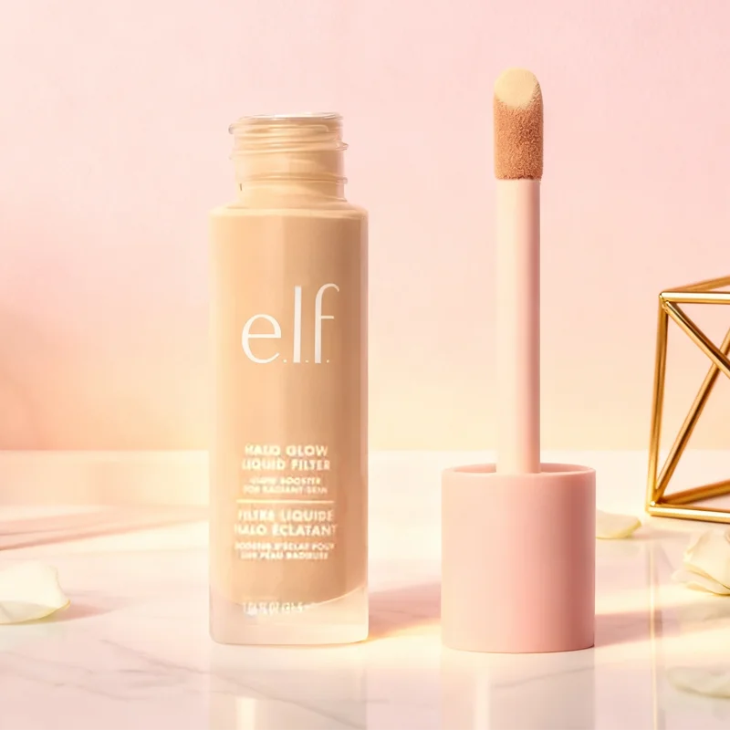 Tidesmit Halo Glow liquid filter highlighter and brightening primer texture close-up for radiant face makeup