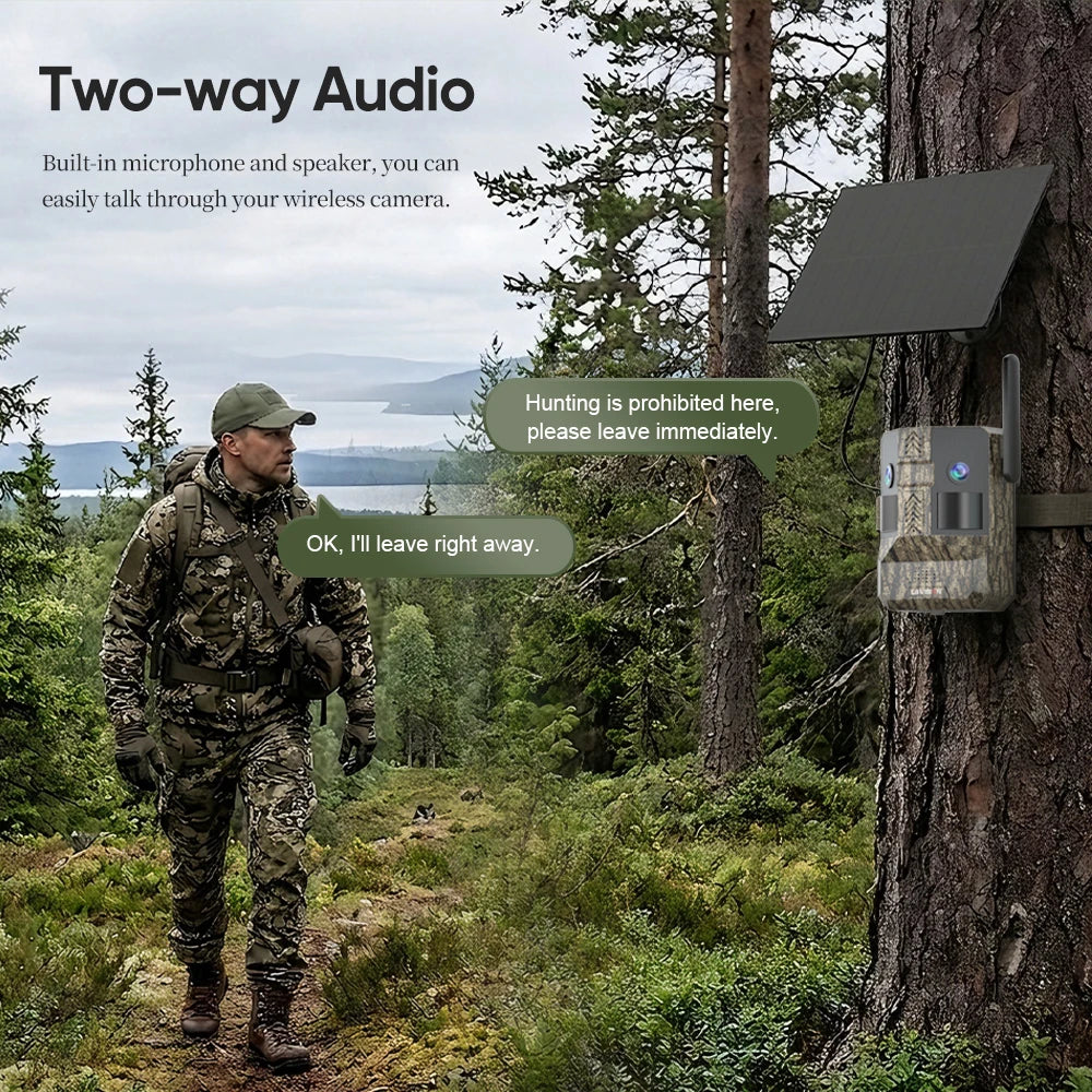 2PCS 4G LTE Cellular Trail Cameras Dual Screen Dual PIR Outdoor Hunting Wildlife Cameras AI Animal Recognition 0.2s Trigger UCON