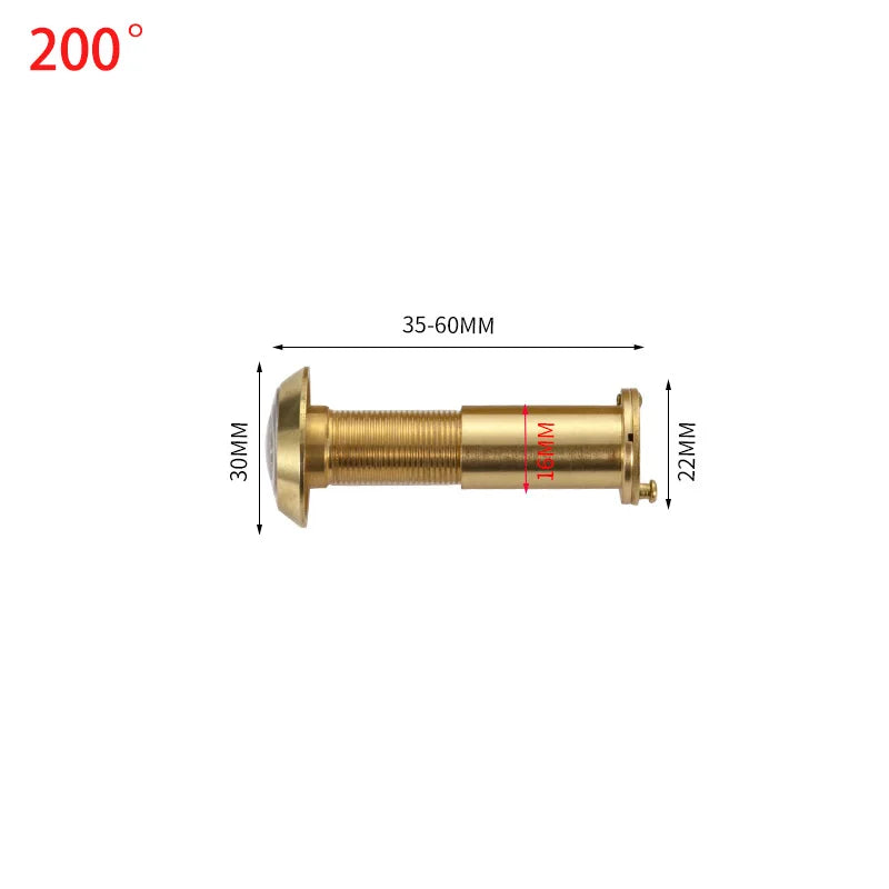Brass Door Peephole Viewers for Home Security 14-26mm Diameter 35-80mm Thickness Gate Hardware