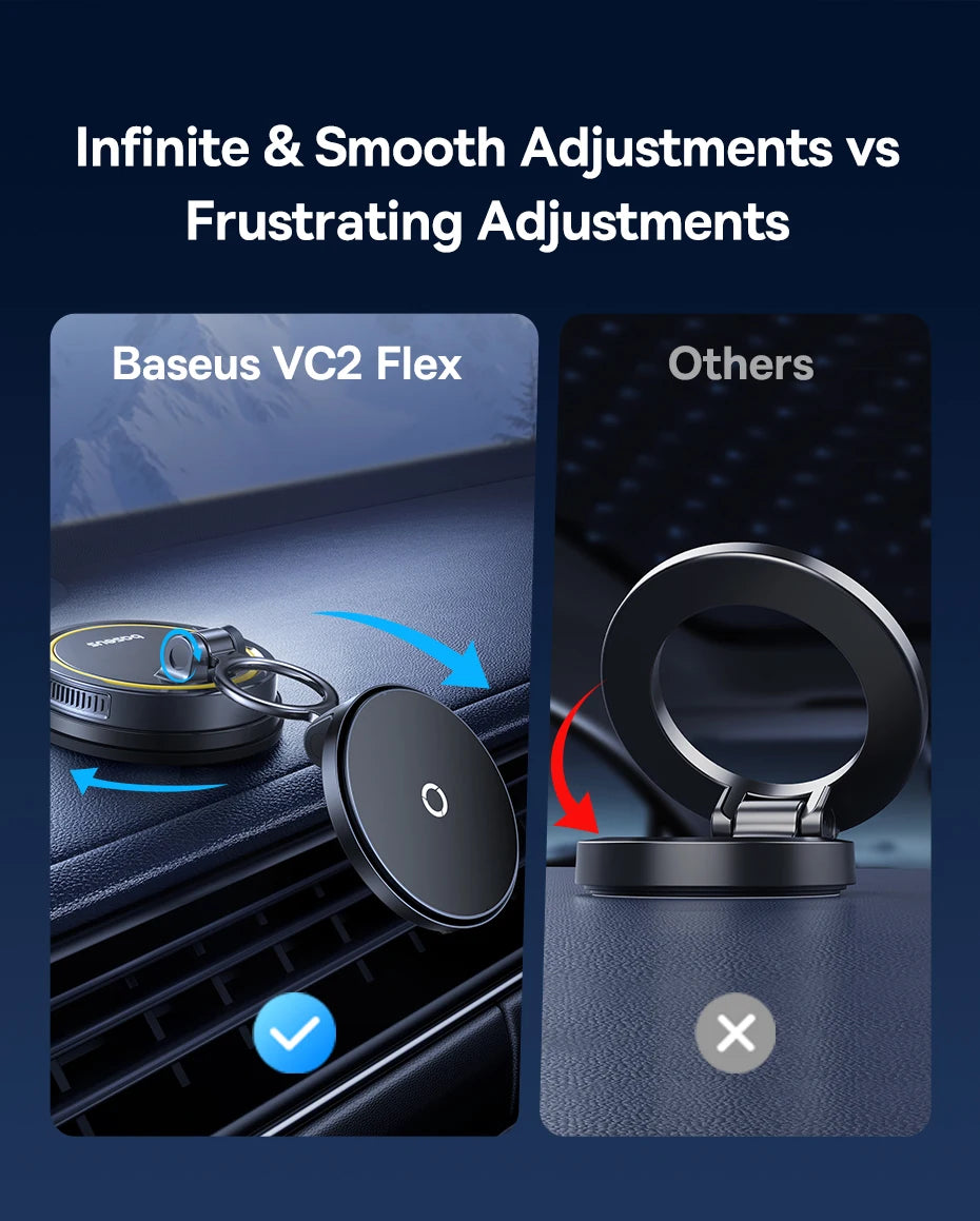 Magnetic Car Phone Holder & Qi Certified Fast Wireless Charger - Silver Tidesmit