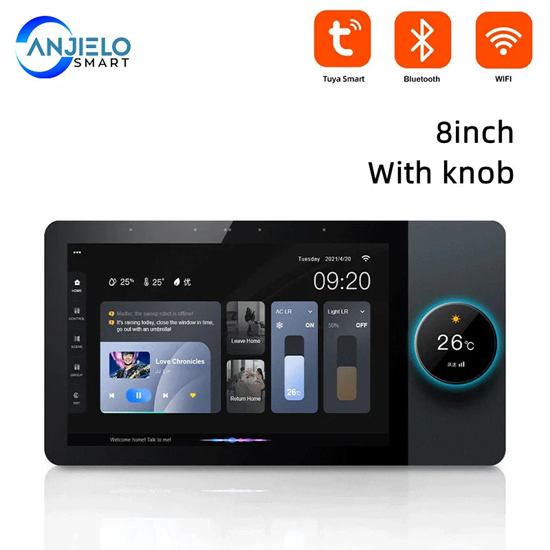 Smart Home Control Panel 8 Inch Touchscreen Zigbee Gateway 8 inch with knob China Mainland Tidesmit
