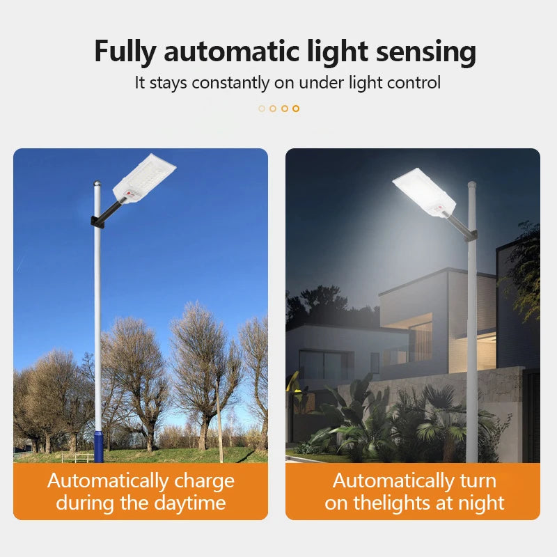 A set of 4000mAh outdoor solar street lamps, commercial area lighting, wall lamps, with motion sensor - white