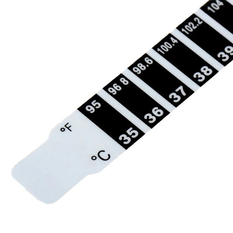 10Pcs Forehead Head Strip Thermometer Water Milk Thermometer Fever Body Baby Child Kid Test Temperature Sticker Baby Care