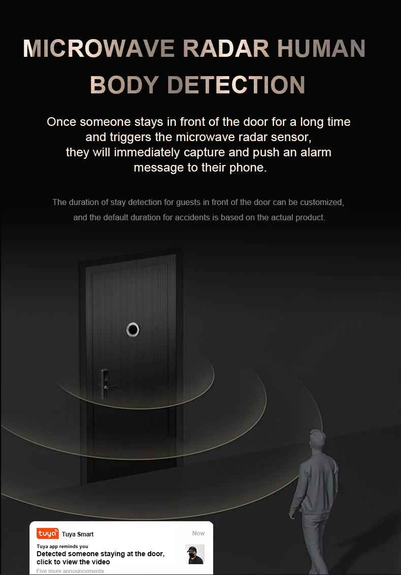 Smart tuya APP security protection optical electronic cat eye wireless wifi video surveillance system visitor reminder doorbell