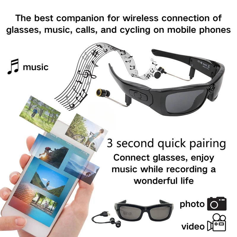 AI Smart Glasses with Camera and Audio - 64GB Mixed Reality Headset Tidesmit