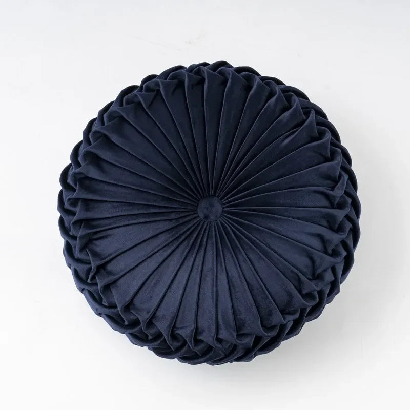Light Luxury Solid Color Dutch Plush Pumpkin Sofa Pillow Handsewn Wheel Shape Chair Waist Pillow Cushion