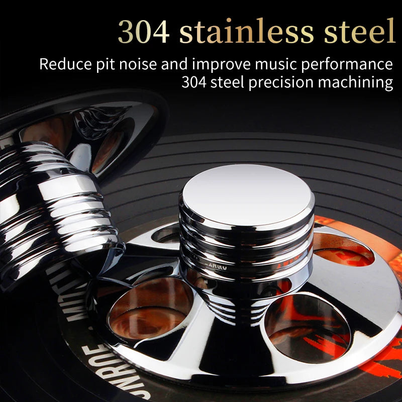 YYAUDIO Vinyl Record Weight 304 Stainless Steel LP Disc Stabilizer Turntable Clamp Reduce Vibration for Record Player Phonograph