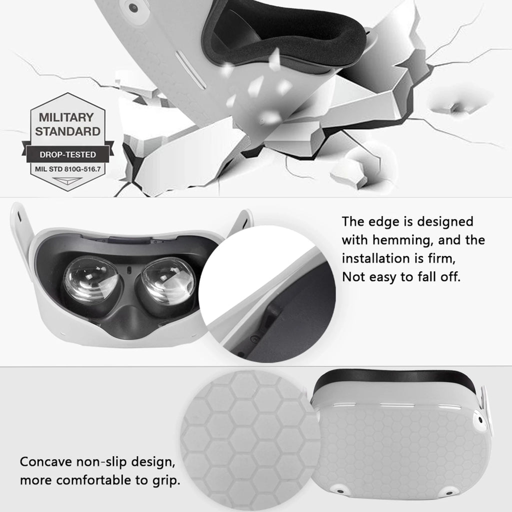 Oculus Quest 2 Silicone Cover Skin - Protective VR Headset Case Tidesmit