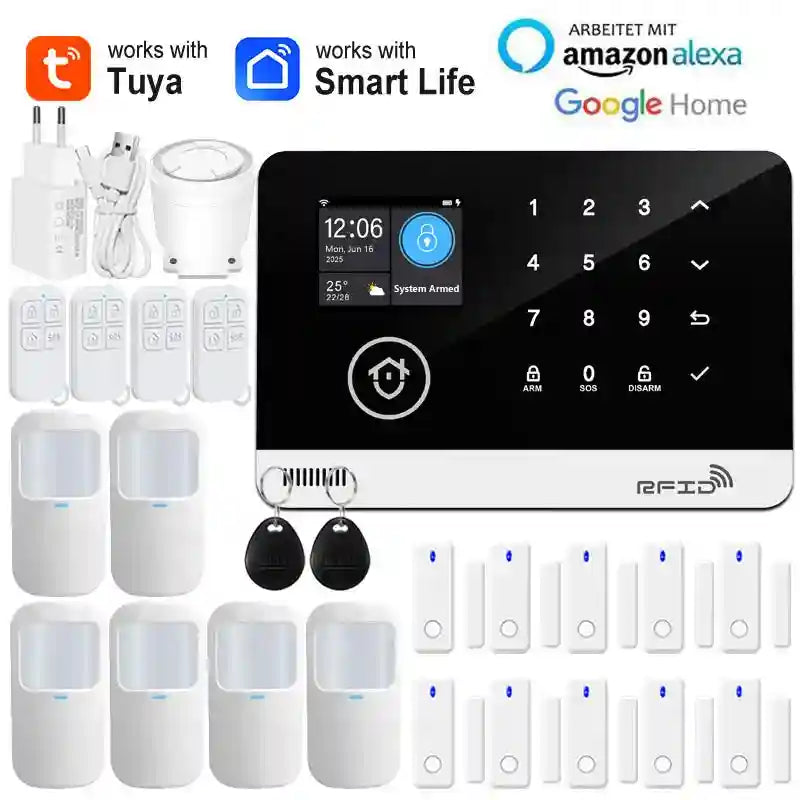 WiFi GSM Home Security Alarm System - Smart Home App Control Option E Tidesmit