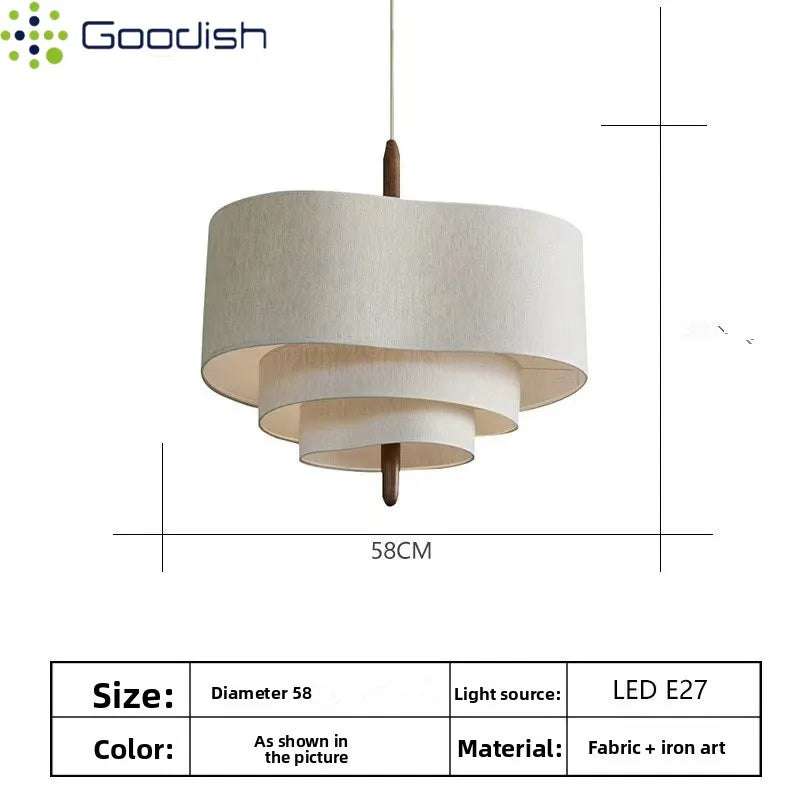 Wabi Sabi Fabric LED Pendant Light 58cm - Adjustable Ambient Lighting Tidesmit