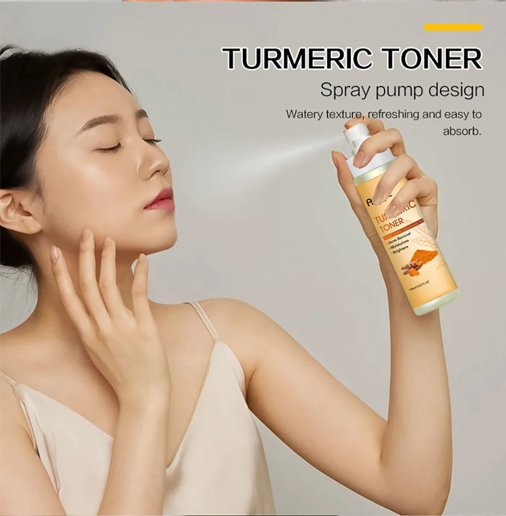 AILKE Organic Turmeric Skin Care Set, Brighten, Cleaning Skin, Remove Acne,Pimples, Whitening, Even Skin Tone, Improve Dry Skin