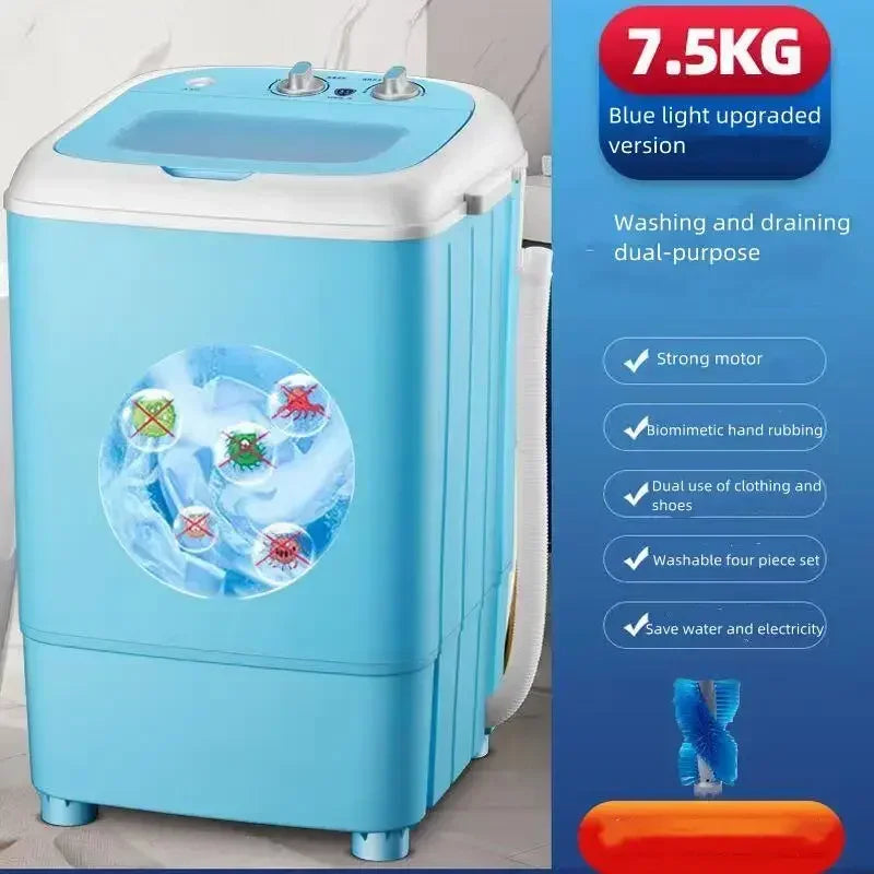 Tidesmit 7.5kg semi-automatic small household shoe washing machine, compact laundry appliance, front hero view