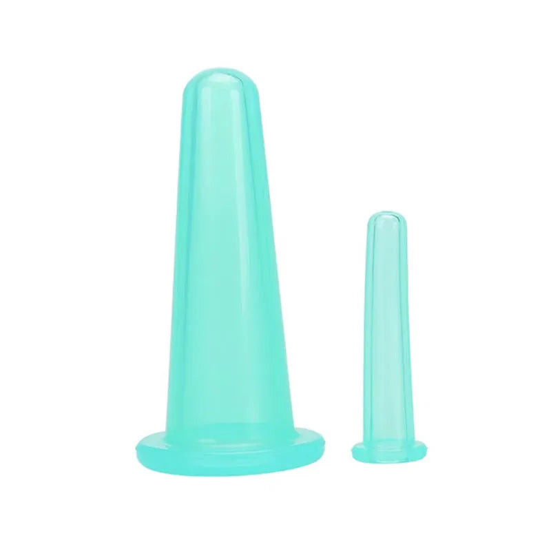 Silicone Vacuum Cupping Set for Facial Lift and Deep Tissue Recovery Back Massage Instrument 2pcs Green Tidesmit