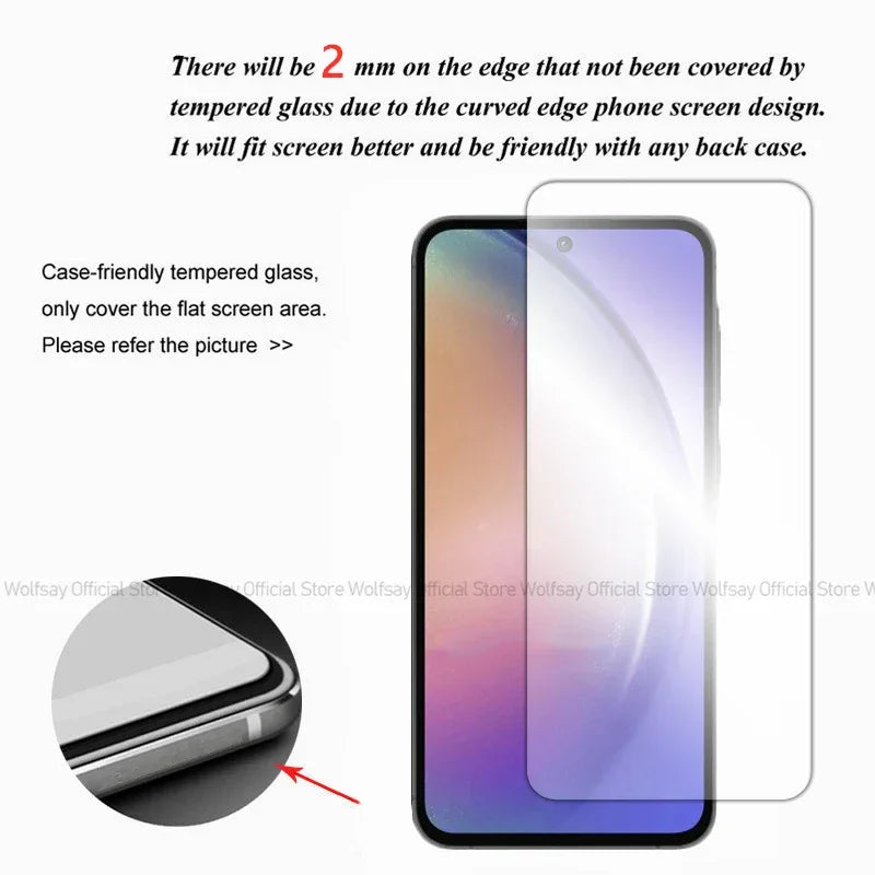 Samsung Galaxy A55 Screen Protector - 9H Tempered Glass 4-Pack Tidesmit