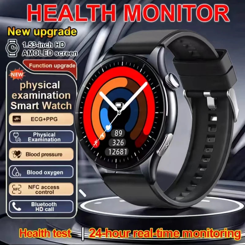 2026 New Smart Watch NFC ECG+PPG Blood oxygen Uric Acid Blood Pressure Sapphire Smartwatch Men For iPhone Android