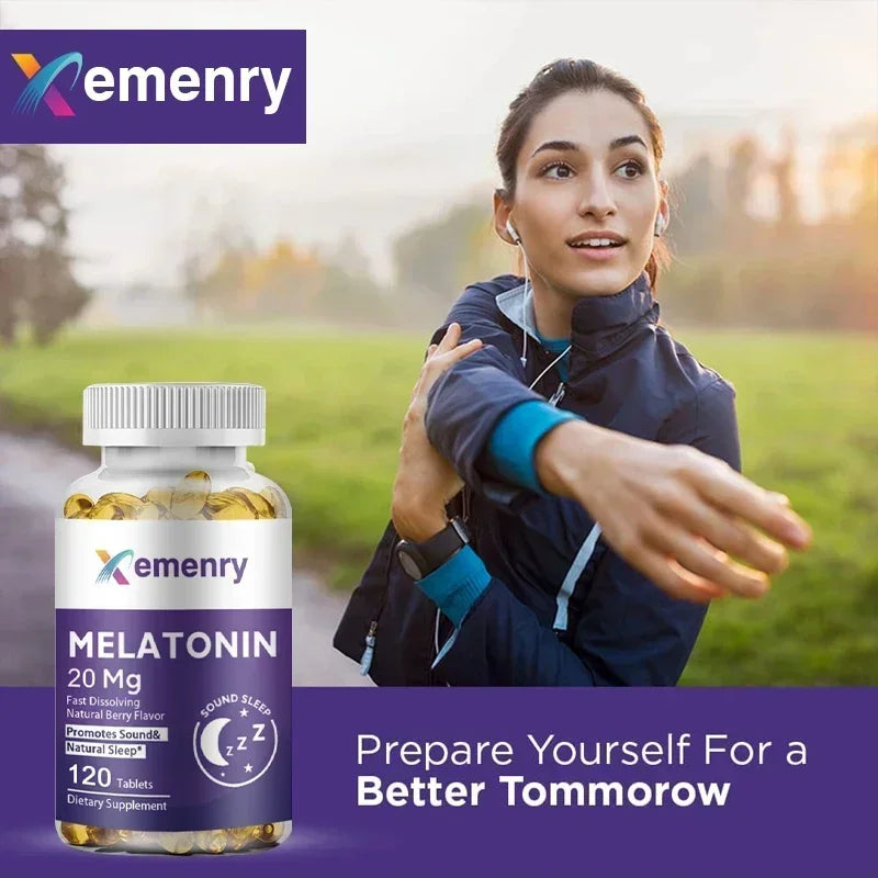 Melatonin Capsules - Sleep Dietary Supplement, to Promote Sleep Quality, Help Deep Sleep