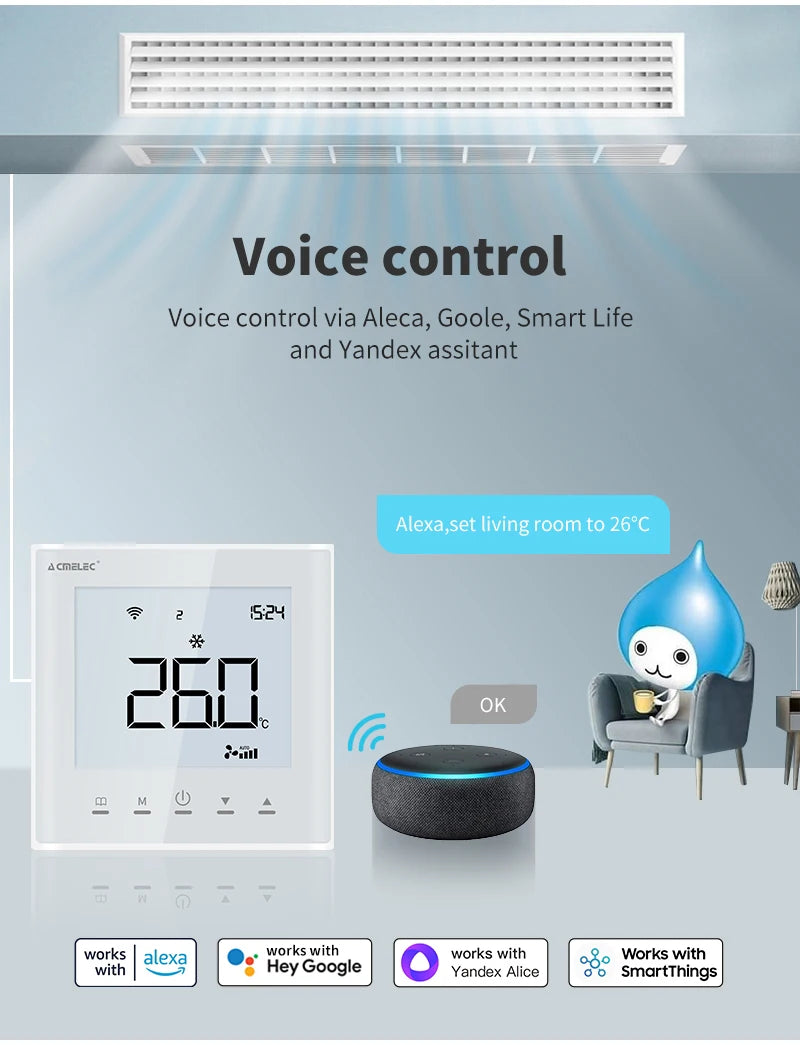 Tuya wifi VRF Air Conditioner Smart Thermostat  Google Home Alexa DuerOS