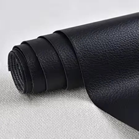 Self-adhesive PU leather repair sticker roll, black textured faux-leather sheet