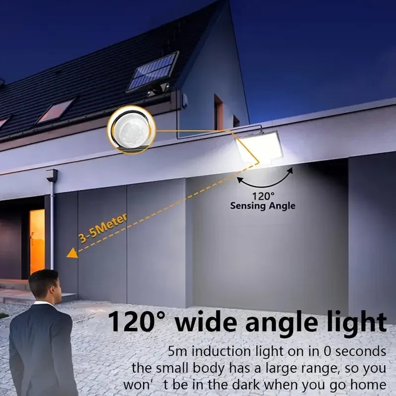 1PC/2PCS 252 LEDs Solar Powered Outdoor Lamp, Split Panel Solar Motion Sensor Security Flood Lamp, 3 Modes, IP65 Waterproof for Garden Yard Driveway Decor Lighting