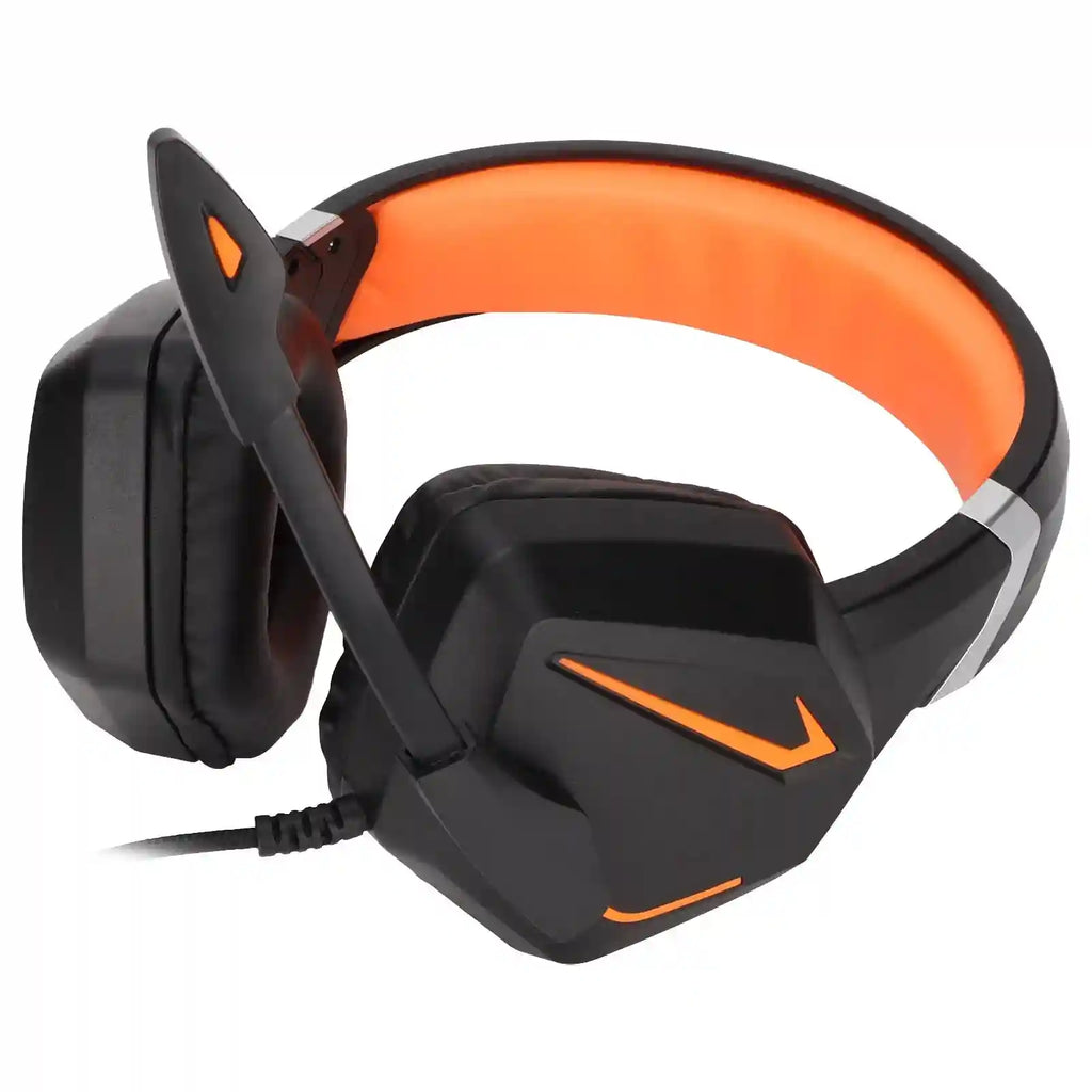 Gaming Headset with Surround Sound and Memory Foam - Black/Orange Tidesmit