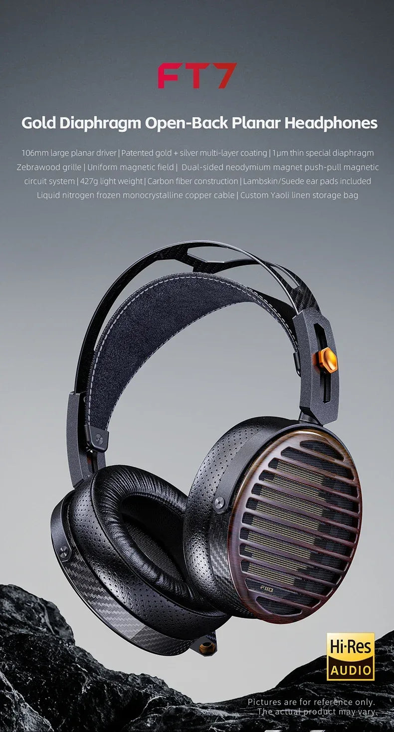 FiiO FT7 Planar Open-Back Headphones 106mm Driver - Tidesmit Tidesmit