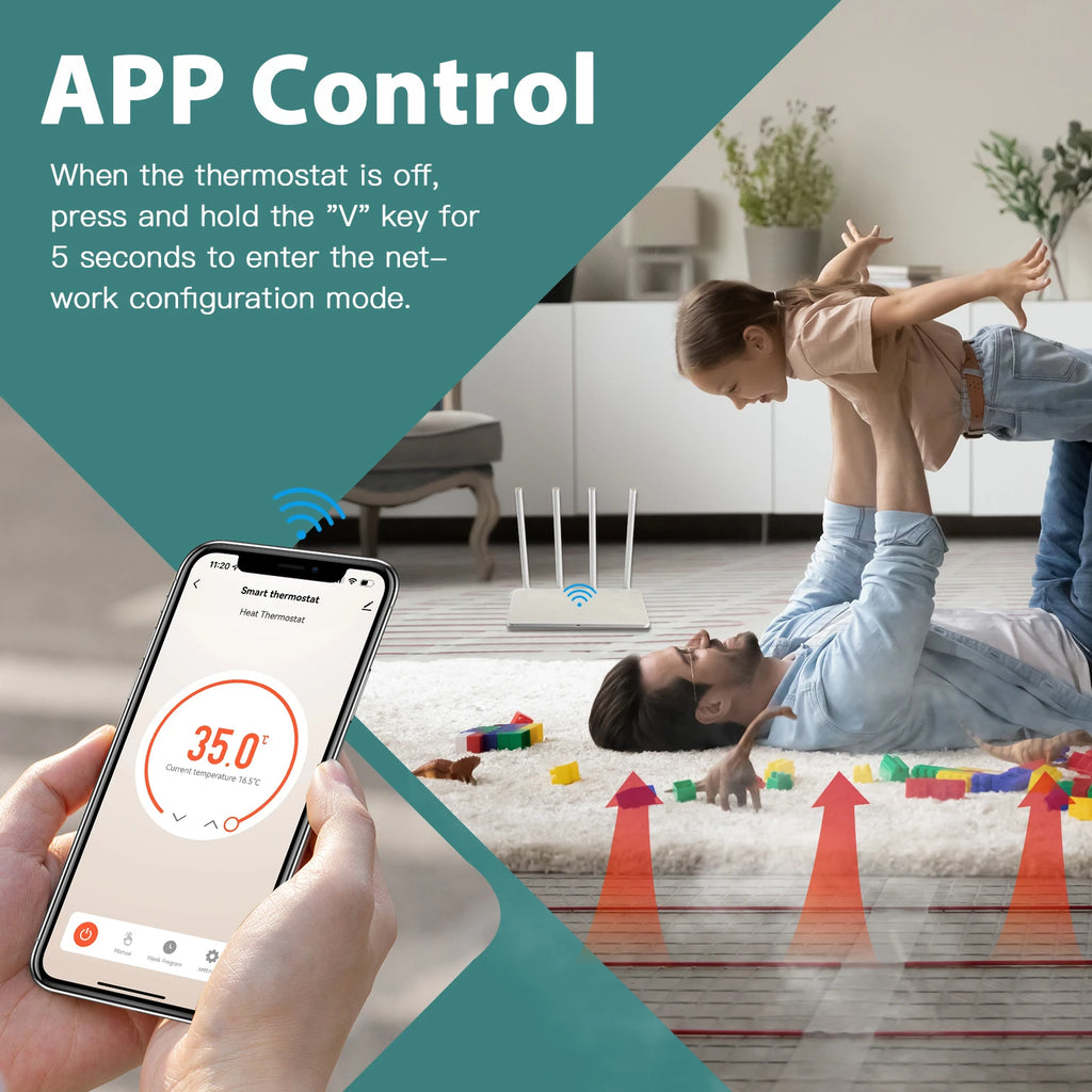 Tidesmit Smart Wi-Fi Floor Thermostat - App-Controlled Home Climate Tidesmit