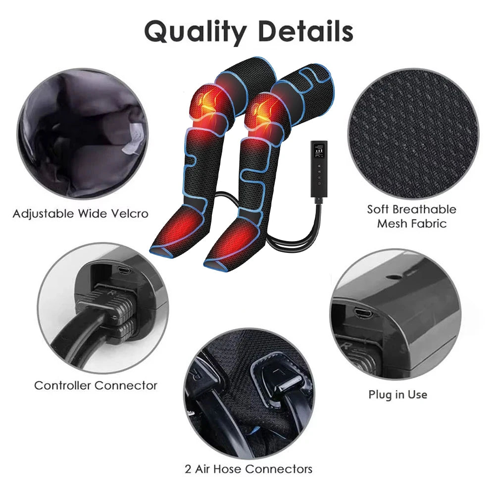 Leg Compression Recovery Boots with Heat Massager for Athlete Recovery Relaxation Treatment Tidesmit