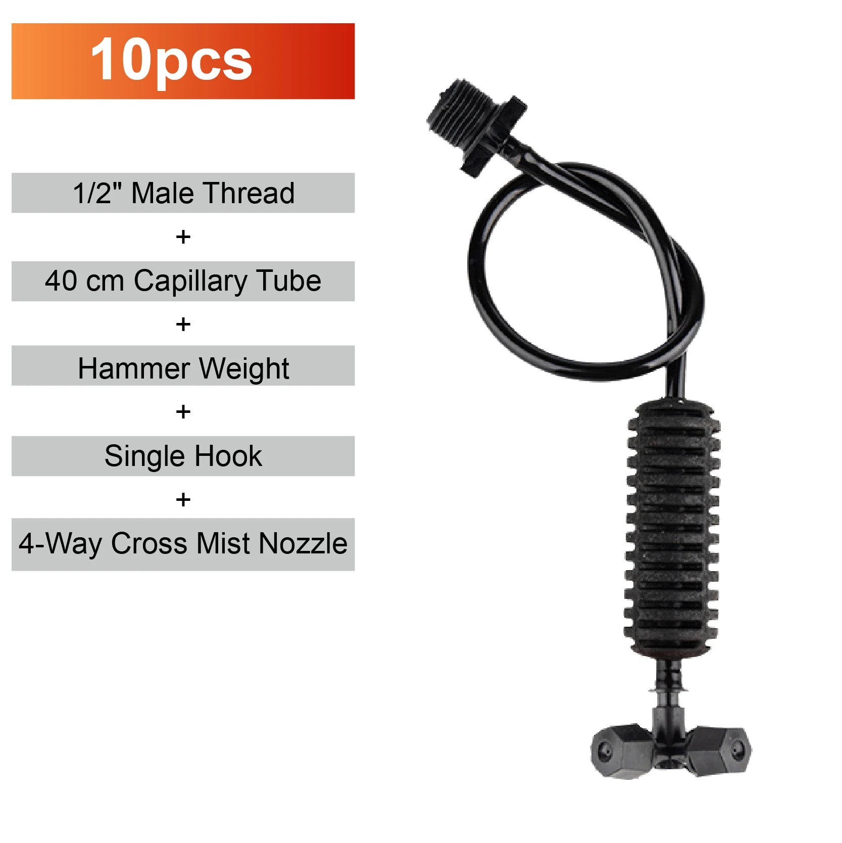 360 Degree Rotating Irrigation Sprinkler Misting Nozzle Hanging Spray Greenhouse Cooling Dust Suppression System