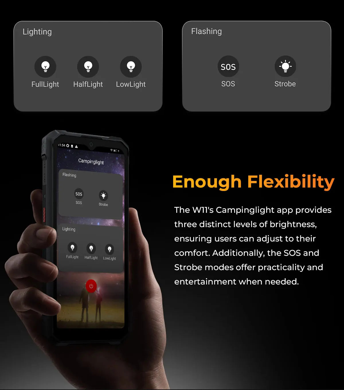 HOTWAV W11 Rugged Phone 20800mAh Battery 6.6 Inch FHD+ 12GB+256GB 33W Fast Charging 280LM Flashlight NFC Smartphone Android 13