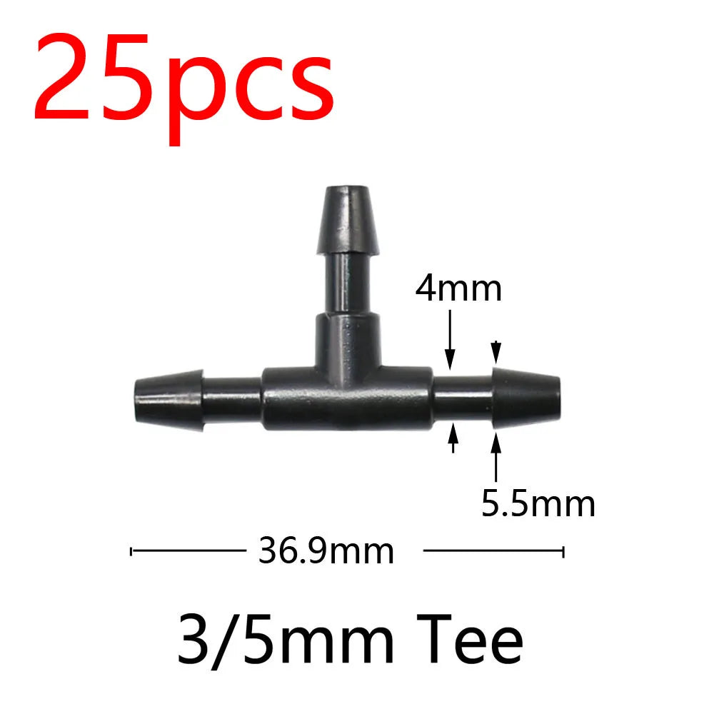 Garden Hose Connectors Barbed Tee Elbow Cross End Plug Coupling WDrip Irrigation System Atering Fitting For 3/5 4/7mm Hsse 2027