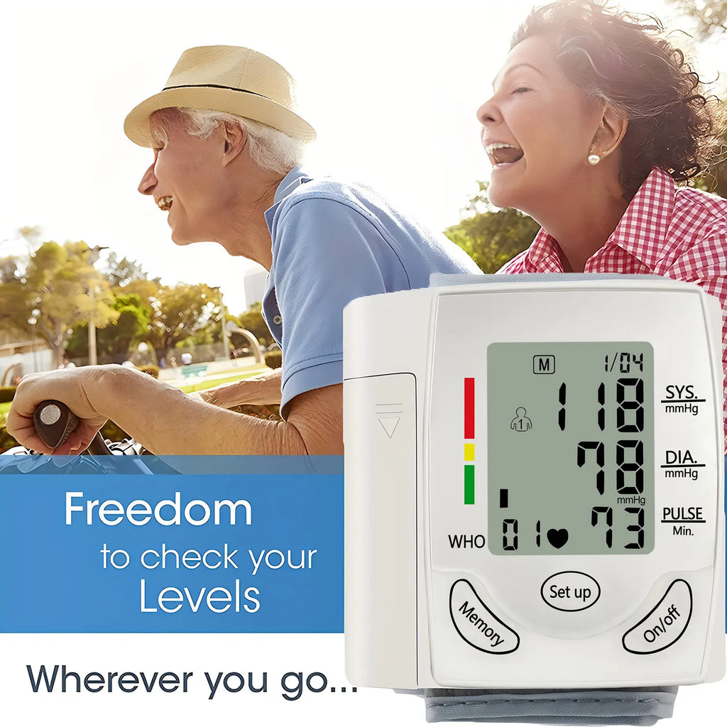 Wrist Blood Pressure Monitor PulseHeart Beat Rate Meter Device Medical Equipment Tonometer BP Mini Sphygmomanometer