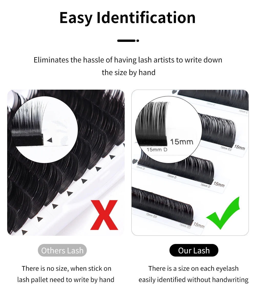 Silk Russian Volume False Eyelashes - 0.07mm Professional Wispy Lashes False Eyelashes Tidesmit