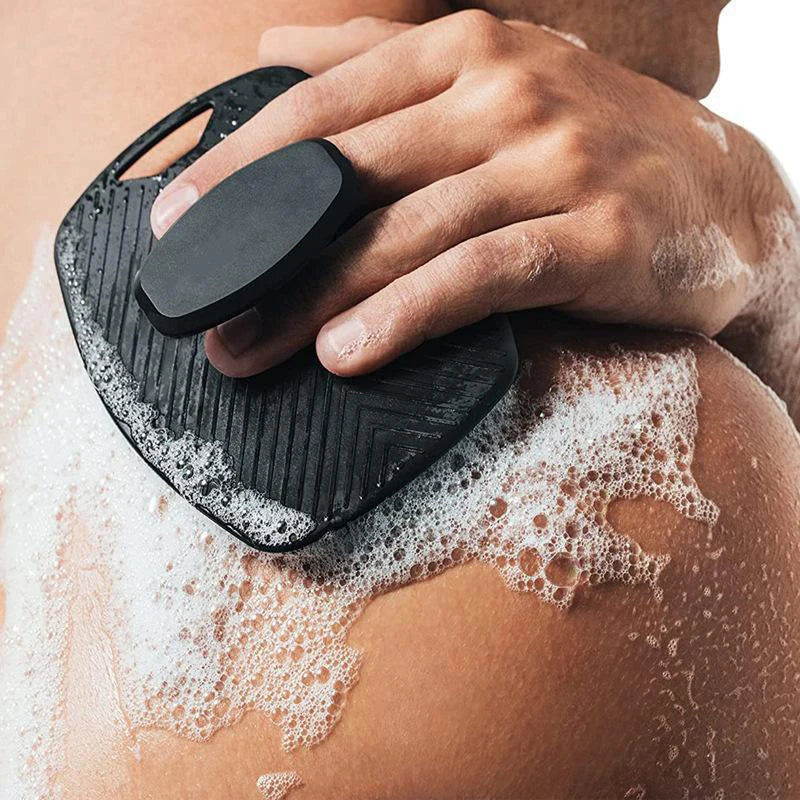 Silicone Body Scrubber: Gentle Exfoliating Bath Brush, Black Scrubs Treatments Tidesmit