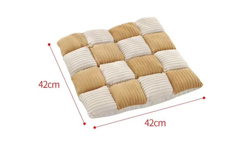 Corduroy Cushion Office Chair Cushion Plaid Thickened Student Dining Chair Cushion Bedroom Bay Window Tatami Sofa Floor Cushion