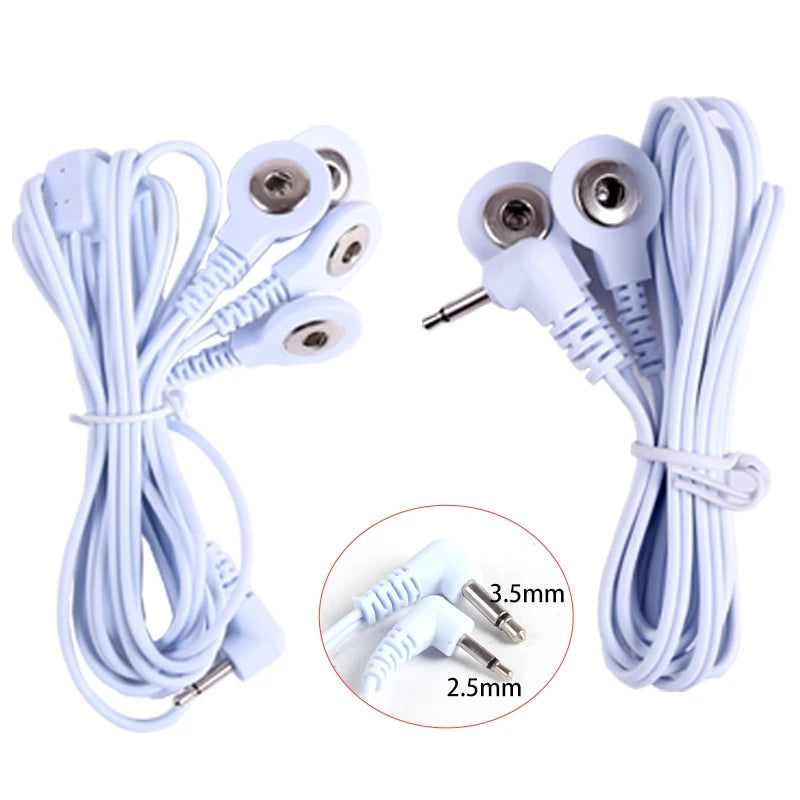 TENS Unit Lead Wire 2-Way or 4-Way Electrode Cable for Electric Massager Body Shaping Massage Equipment Tidesmit
