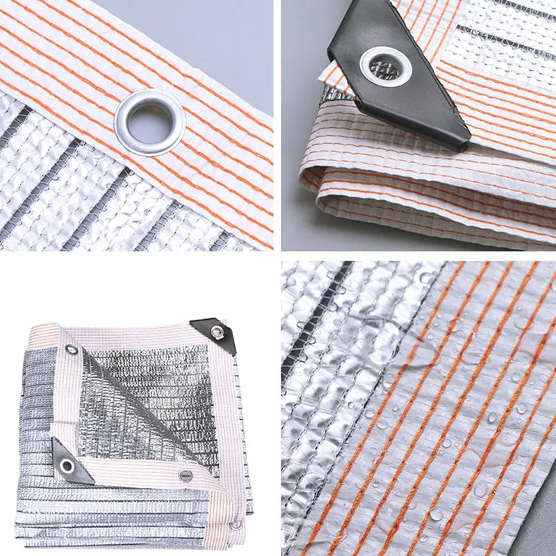 Shading 55~99% Aluminum Foil Sunshade Net Silvery Anti-UV Awning Fence Privacy Screen Garden Sun Shade Mesh Car Sun Shed Canopy