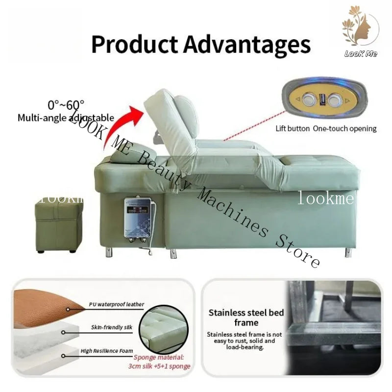 Electric Salon Massage Bed and Shampoo Chair – Ergonomic Spa Unit Massage Chairs Tidesmit