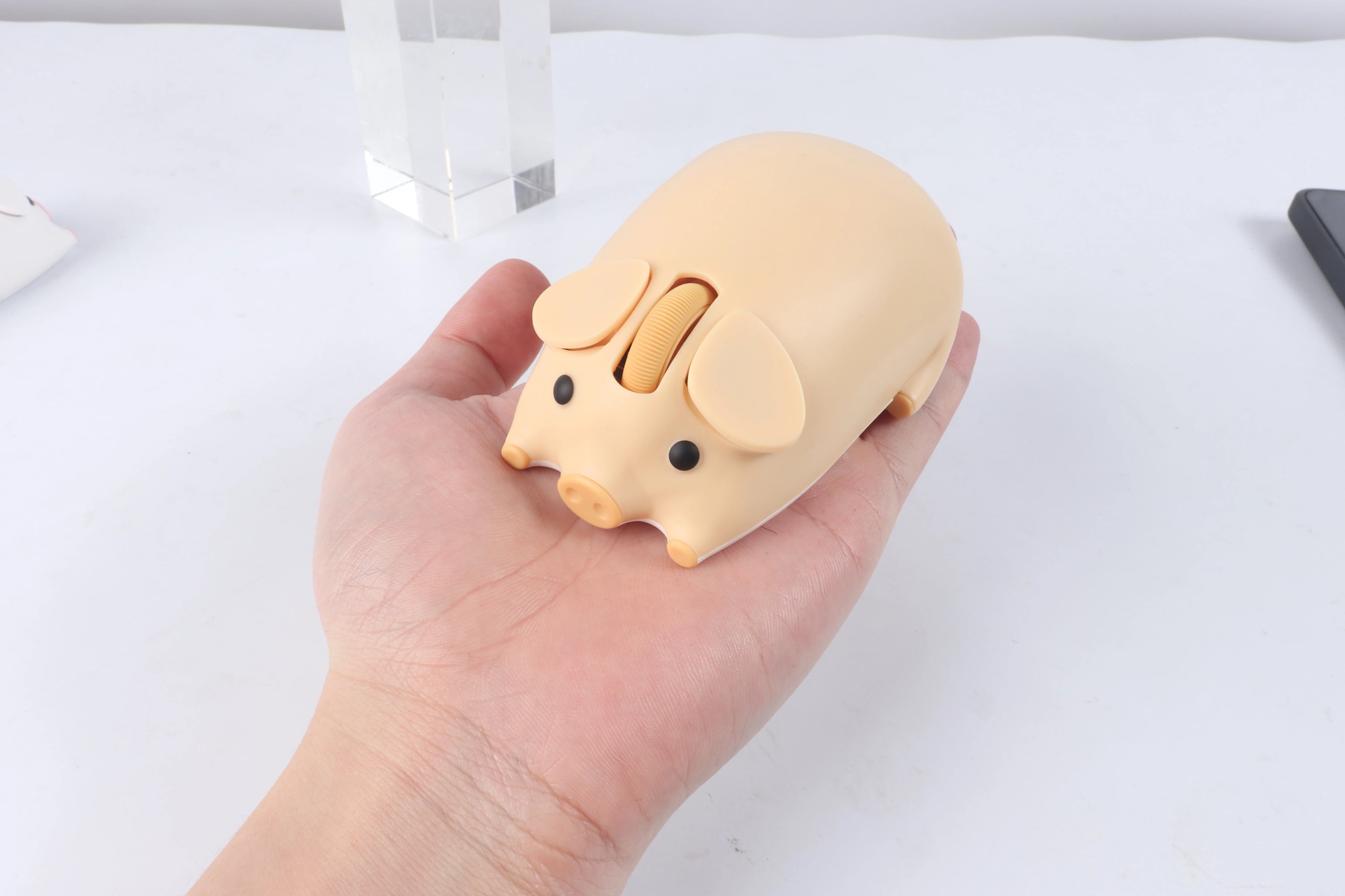 Cute 3D Little Pig Wireless Mouse 2.4G Bluetooth Dual-mode Silent For Women Office Laptop PC