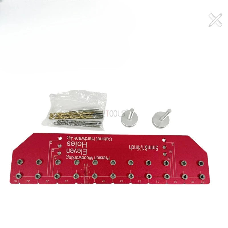 Puncher Hinge Shelf Pin Jig Set Aluminium Alloy Shelf Pin Drill Guide for Cabinet Shelf Installation Tools Clear Markings