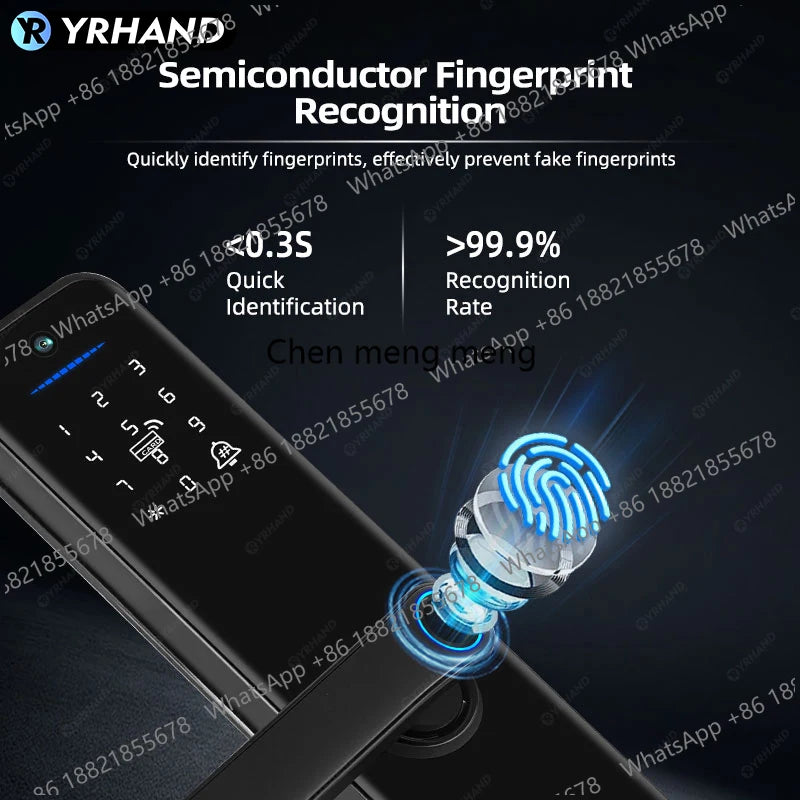 Smart Lock Electronic Digital Lock Featuring Biometric Fingerprint Recognition Camera Smart Card&Password Key Unlock