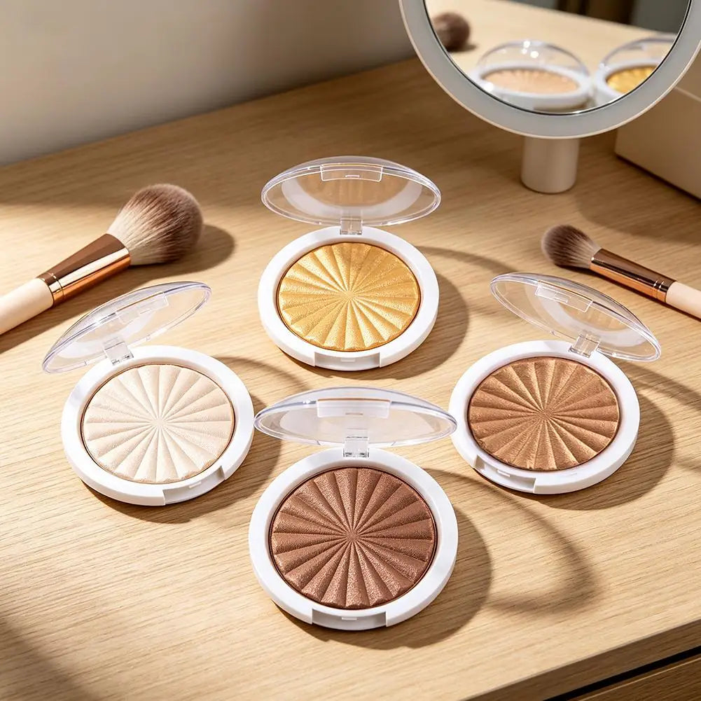 Tidesmit Miss Rose matte monochrome blush and 3D pearlescent shimmer highlighter powder texture close-up