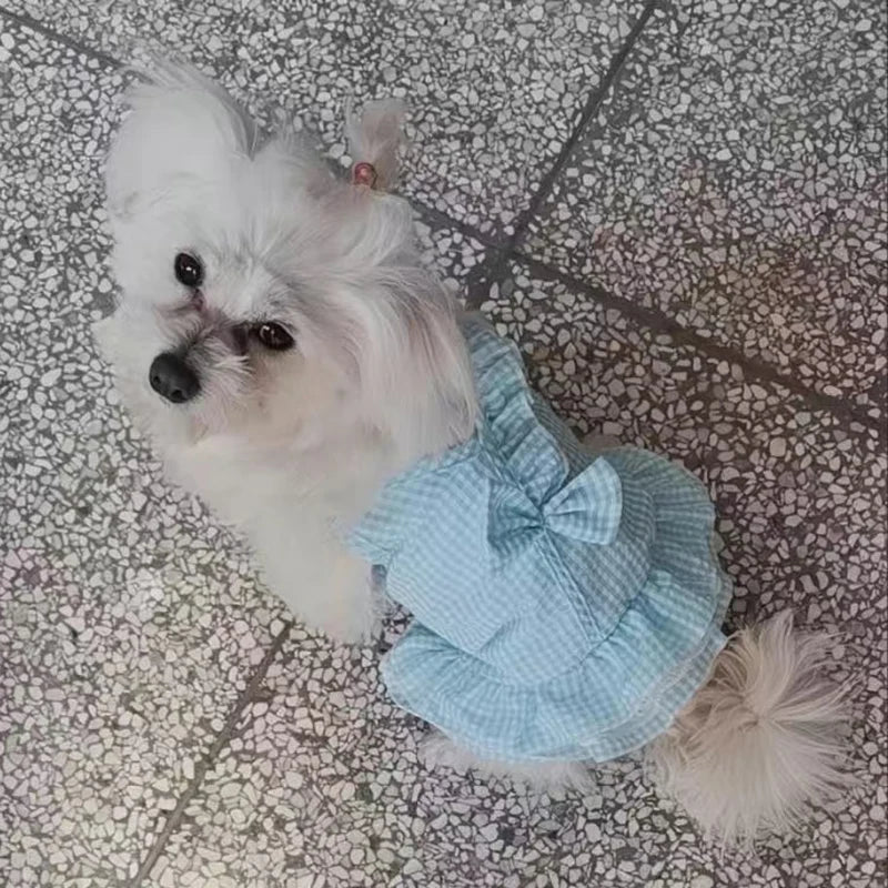 Candy Color Puppy Dog Layered Skirt Dresses Spring Summer Pet Clothes for Small Dogs Poodle Yorkshire mascotas Princess Dresses