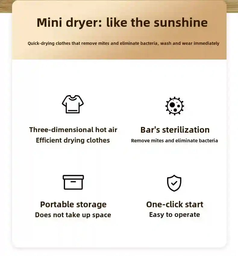 Tidesmit portable foldable clothes dryer showing compact space-saving design for dormitory laundry use