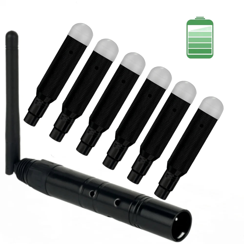 7pcs DMX512 DMX Dfi DJ 2.4G 6Charging Wireless Receiver Built-in Battery & 1 Transmitter LED Lighting Control for LED Stage Par